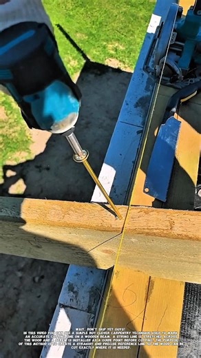 Smart Wood Cutting Guide Using String Line | Simple but Accurate Carpentry Trick.