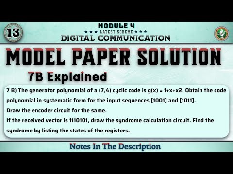 7 B Explained Model Paper Solution Module 4 Digital Communication (DC) | 5th Sem ECE 2022 VTU