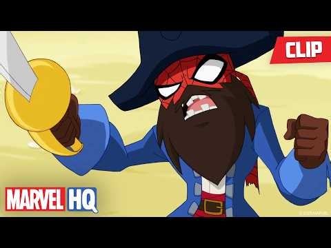 Spider-Man Meets Captain Web-Beard 🕷️🏴‍☠️🌊 | Ultimate Spider-Man | @MarvelHQ