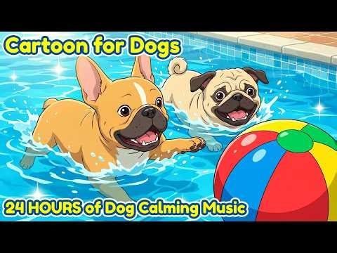 Puppy Cartoons in Colors Dogs Can See 🌈 Helps Stop Anxiety and Keep Dogs Busy