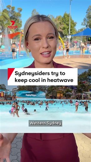 7NEWS Sydney on Instagram: "As temperatures soar above 40C in Sydney, residents are flocking to the water to keep cool during the heatwave. #heat #heatwave #weather #westernsydney #sydney"
