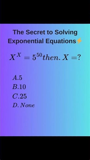 The Secret to Solving Exponential Equations ⚡#mathchallenge #logic #brainteaser #quickmath