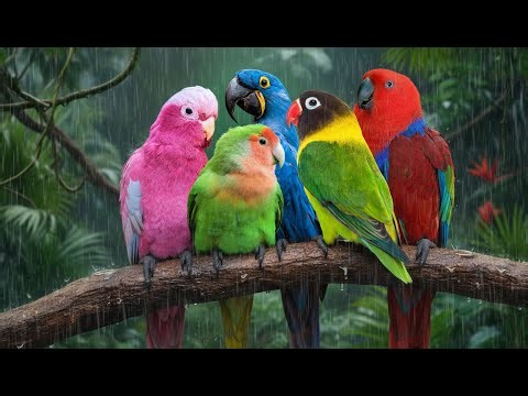 MOST VIBRANT PARROTS ON EARTH 🦜 NATURAL BIRD CALLS FOR STRESS RELIEF & MEDITATION 🌿 BIRDS CHIRPING