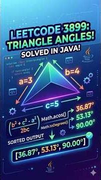 Crushing LeetCode 3899: Angles of a Triangle from Weekly Contest 497! 🚀 In this quick short,