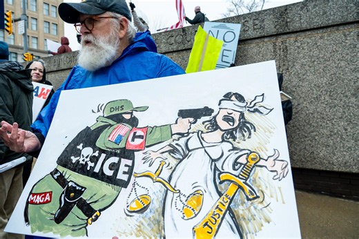 'Inhuman.' Protesters decry ICE killing, Trump during Akron protest