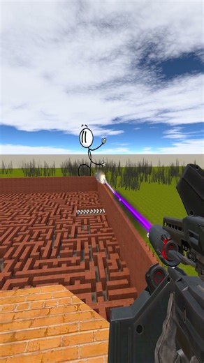 Destroying Stickmin in Big Maze Nextbot Gmod