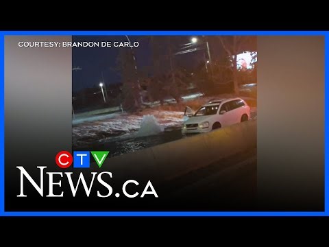 Witness footage of Tuesday night's water-main break in northwest Calgary