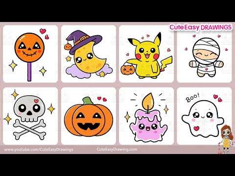 Cute Easy Halloween Drawing Video Collection for Kids | 1 Hour of Spooky Drawing | Sunday Special