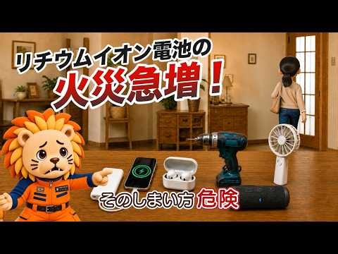 リチウムイオン電池火災防火啓発動画（保管・充電編）