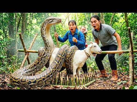 Rescuing My Goat from a Giant Python Attack - A Tense Battle | Farm Life & SURVIVAL ALONE