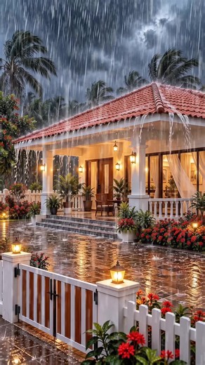 Heavy Rain on a Cozy House 🌧️ Intense Tropical Storm Sounds for Deep Sleep & Relaxation HeavyRain #RainSounds #RainForSleep #DeepSleep #TropicalRain #StormSounds