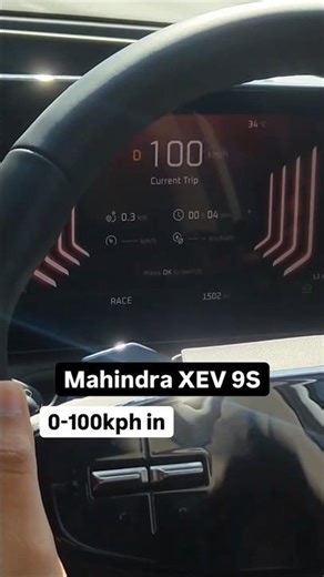 Mahindra XEV 9S 0-100kph sprint #shorts