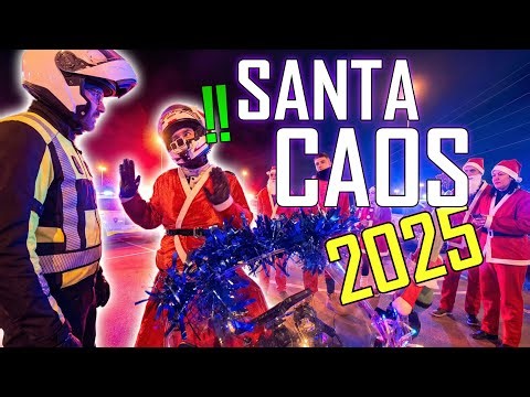 DEMASIADOS (1500) Papás Noel TOMAMOS la CIUDAD 🎅🏍️💥 Santa CAOS 2025
