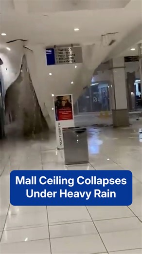 After days of heavy rain in South Africa, a ceiling in a shopping center totally collapsed, nearly hitting patrons. | The Weather Channel