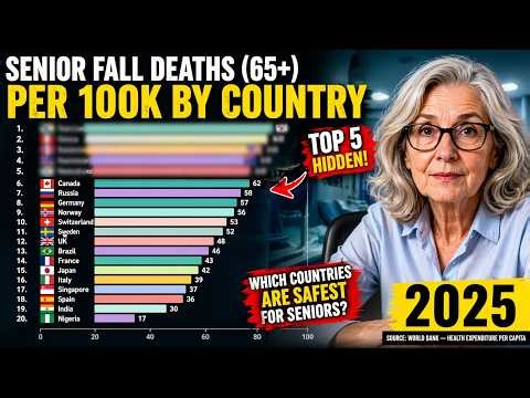 Senior Fall Deaths Per 100K by Country