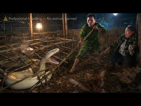 72-Hour Trap Set - Giant Python Falls into Trap While Invading Chicken Coop