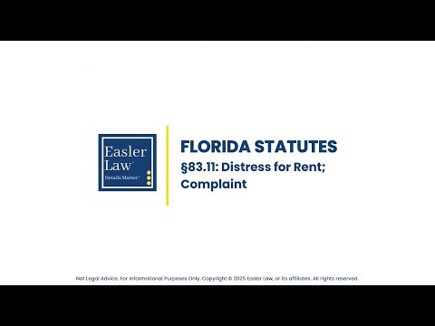 §83.11: Distress for Rent; Complaint | Florida Landlord & Tenant