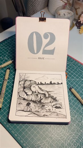 Inktober Day 2 : Relic ✅ #inktober2026 #inktober #artchallenge #day2 #relic
