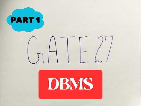 GATE 2027 DBMS Lecture 1