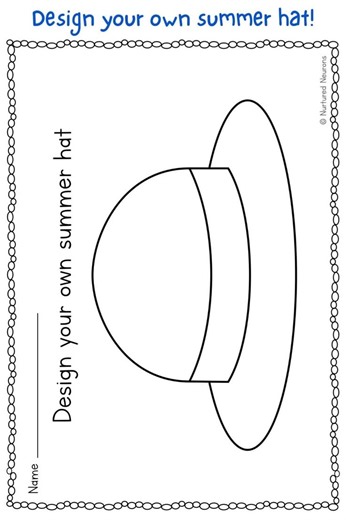 Design You Own Summer Hat Worksheet - Printable PDF - Nurtured Neurons