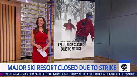 Major ski resort is closed due to strike of the Telluride ski patrol. Hanna Battah has the latest. | Good Morning America