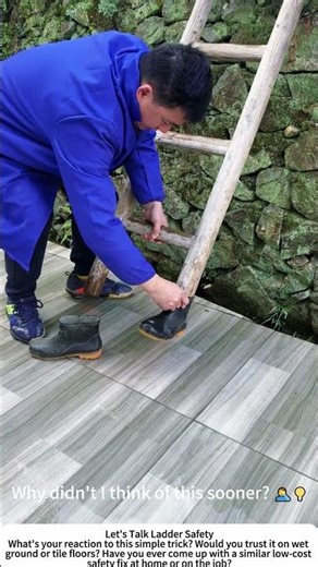 Ladder Slipping? Just Add Old Rubber Boots – Genius Anti-Slip Hack! 🪜👟