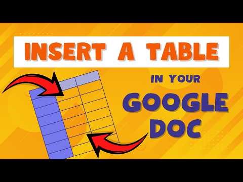 How to Insert a Table into Google Docs