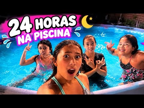 PASSAMOS 24 HORAS NA PISCINA! 🏊‍♀️😱