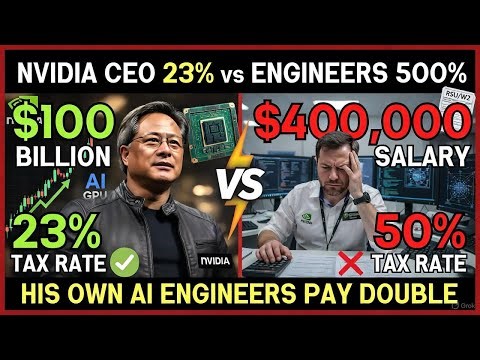 How Nvidia CEO Jensen Huang Pays 23% Tax on $100 Billion While Engineers Pay 50% (Options Trick)
