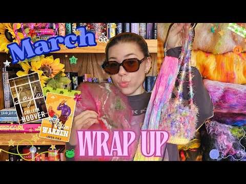 March wrap up ft. my hand dyed yarn, art batts, crochet & knit projects + recent reads!🎀📚🧶