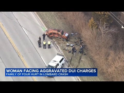 Woman charged with aggravated DUI after Lombard crash seriously injures family of 4, police say