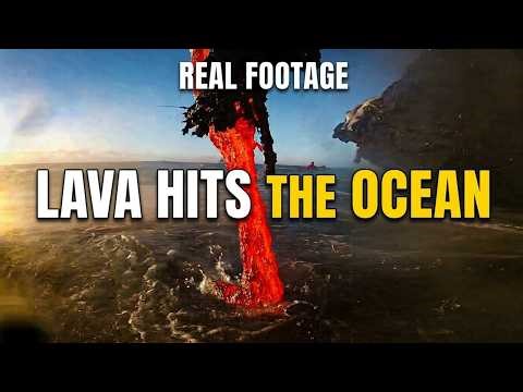 Dangerous Lava Meets Ocean Up Close Rare Volcano Footage from Hawaii