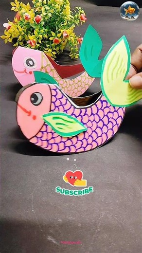 DIY Colorful Fish Craft for Kids 🐟 | Easy Paper Craft 🪀#shorts #youtubeshorts #viral #diy #kids #art
