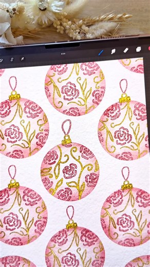 Brush with Bree | Procreate Brushes & Digital Art on Instagram: "Learn how to draw an easy Christmas bauble ornament on procreate with the quick watercolour procreate tutorial 🎄🎁 🎀 Watch me draw a pretty pink bauble ornament using our realistic watercolour and glitter brushes for procreate which are perfect for digital artists, procreate beginners looking for professional brushes, natural watercolor texture, and easy digital drawing for your ipad. What im using: 🎨 the watercolour brushes are