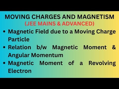 Magnetism, L-14 (Relation b/w Magnetic Dipole Moment & Angular Momentum of Moving Charge Particle)