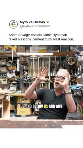 Adam Savage reveals Jamie Hyneman faked his iconic cement truck blast reaction.