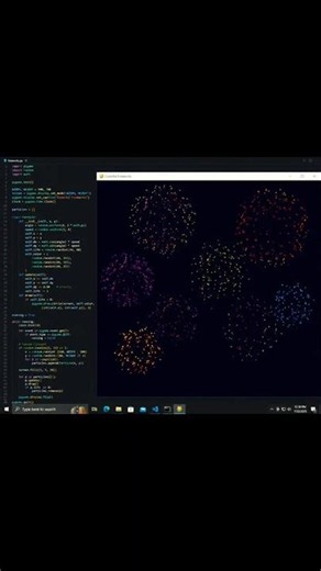 🔥 Python Fireworks Animation in Pygame 🎆 | Colorful Fireworks Using Python | Python Projects #python