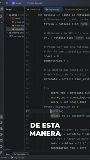 Python: ¡Maneja Errores con try-except como un PRO! #shorts