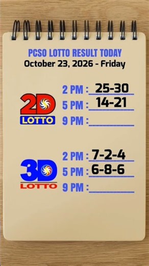 Lotto Result Today 5pm Draw October 23, 2026 PCSO #lotto #lottoresulttoday #5pmlottoresult
