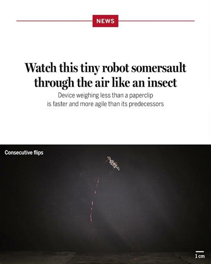 Watch this tiny robot somersault through the air like an insect
