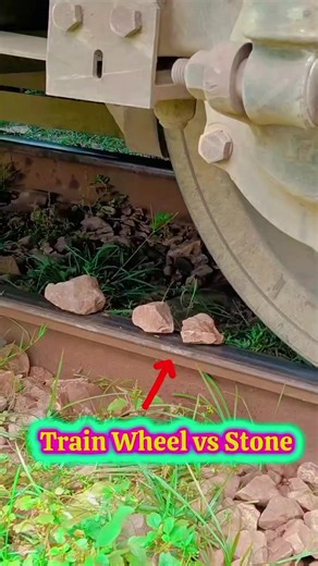 Train wheels vs Stones #railway #trains #railroad #fyp #viral