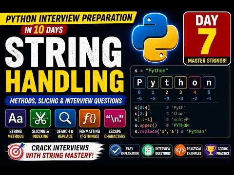 Python String Handling Explained | Python Interview Prep Day 7