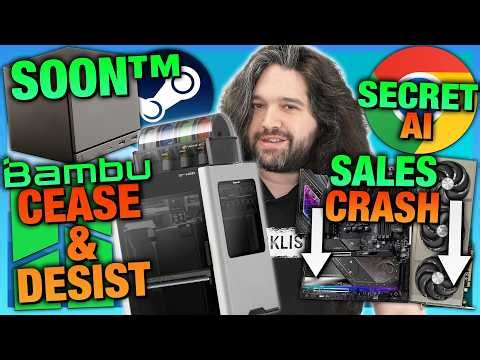 HW News - F You, Bambu Lab, Chrome Eats 4GB for AI, More Steam Machines, Router Ban Update