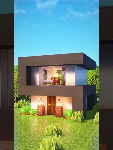 Minecraft Simple Modern House....🤔 (Payphone) #minecraft #shorts