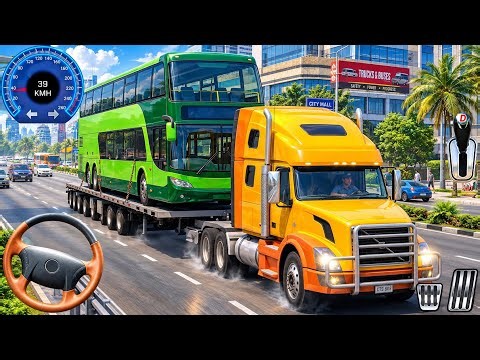 US Truck Transport Game Sim 3D - Heavy Duty Cargo! Driving Big Yellow Semi Truck - Android GamePlay