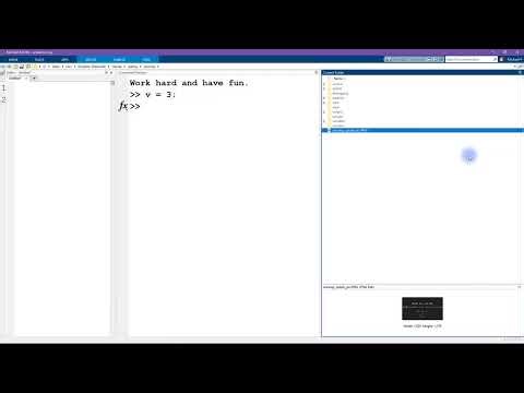 (Matlab) Course 6: 9 The MATLAB desktop environment