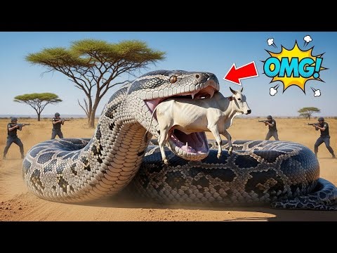 OMG! Giant Python Attacks White Cow Heroic Rescue Caught on Camera!😭🙏