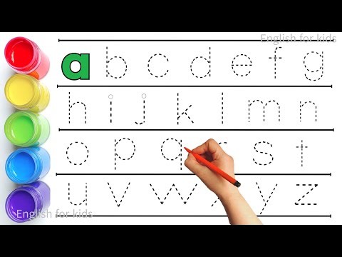 Alphabet, ABC song, abcd, a to z, Kids rhymes, collection for writing along dotted lines for toddler