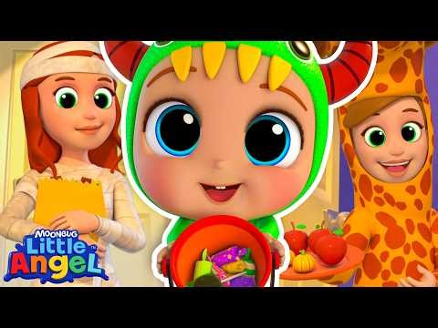 Choose A Door 🎃🍭 Baby John Learns to Trick or Treat! | Little Angel Nursery Rhymes & Kid Songs