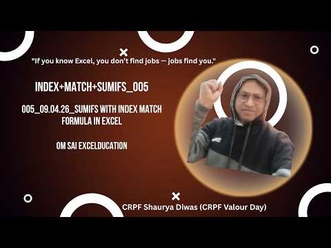 005 09 04 26 SUMIFS with INDEX MATCH Formula in Excel | Advanced Dynamic Lookup & Multi Criteria Sum